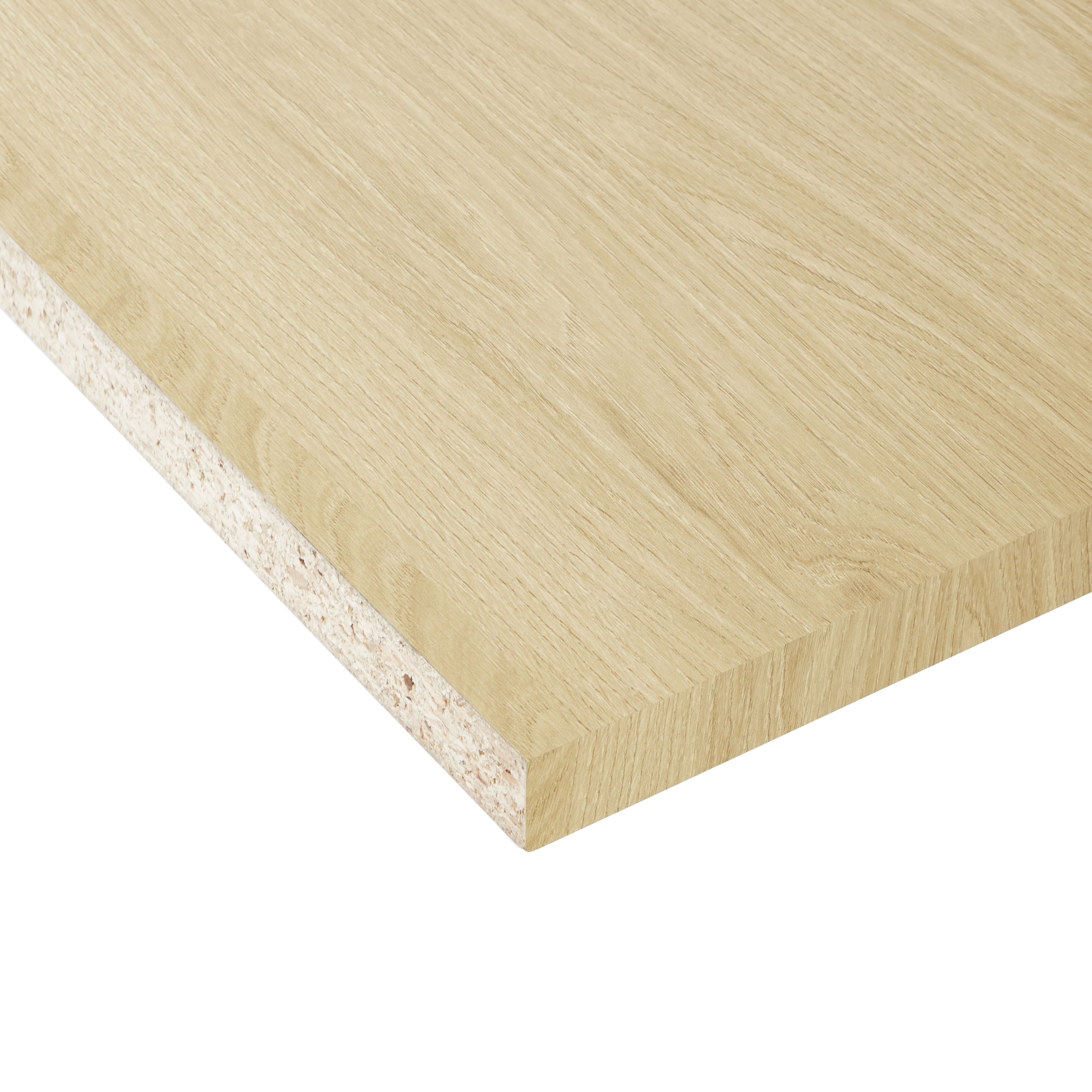 Oak Matt Oak effect Semi edged Furniture panel, (L)2.5m (W)600mm (T)18mm