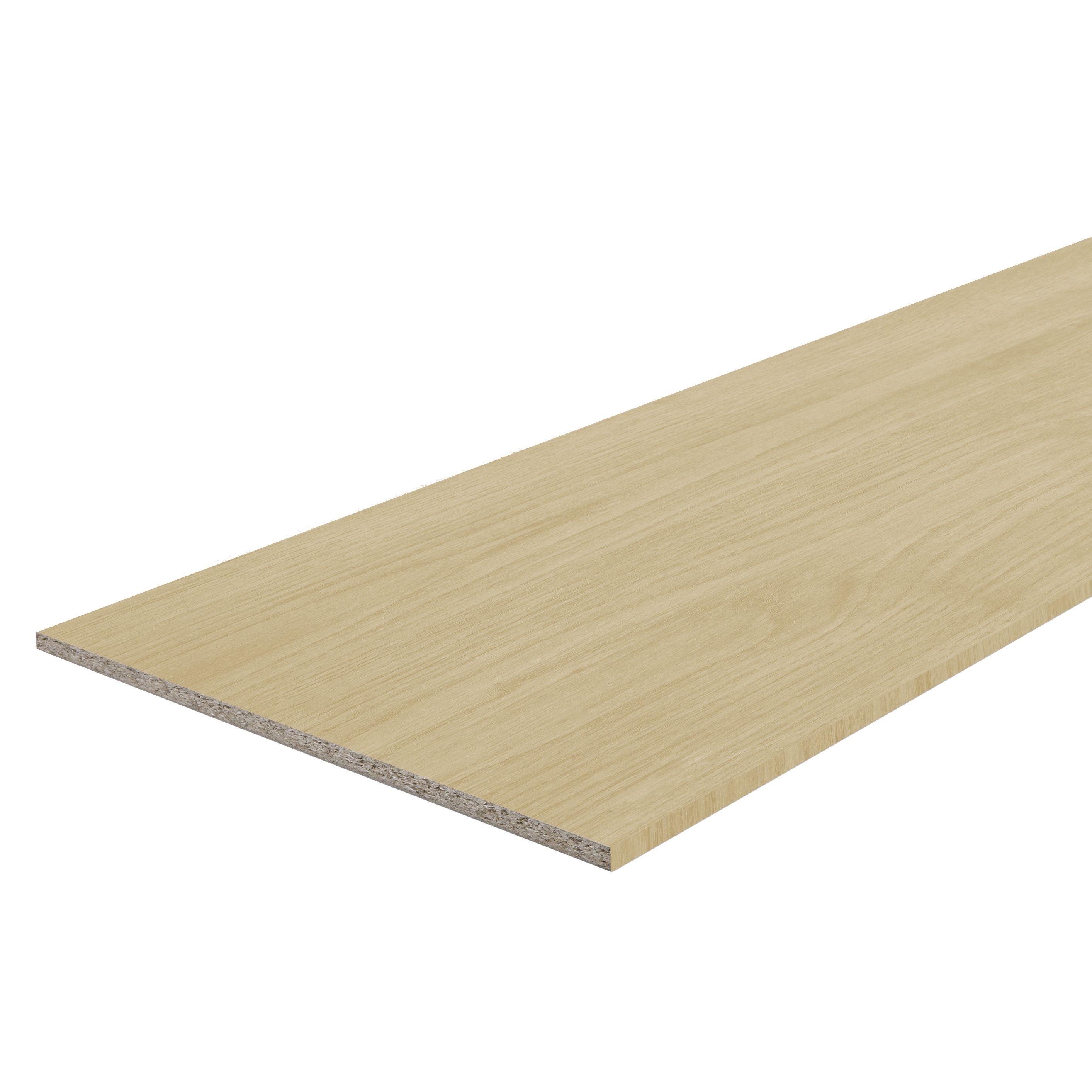 Oak Matt Oak effect Semi edged Furniture panel, (L)2.5m (W)600mm (T)18mm