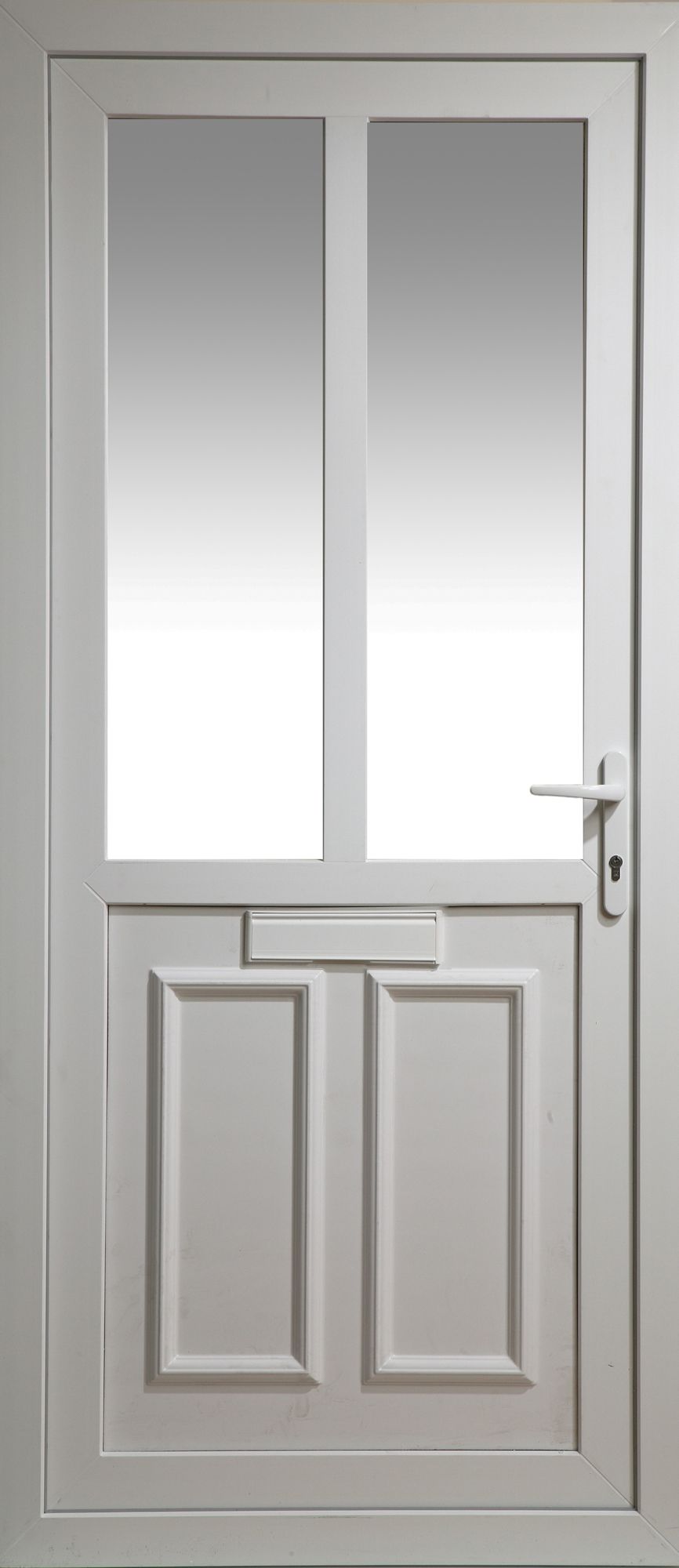Obscure Panelled White External Front door & frame, (H)2055mm (W)920mm