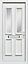 Obscure with leaded pattern Glazed Panelled White External Front door & frame, (H)2055mm (W)840mm