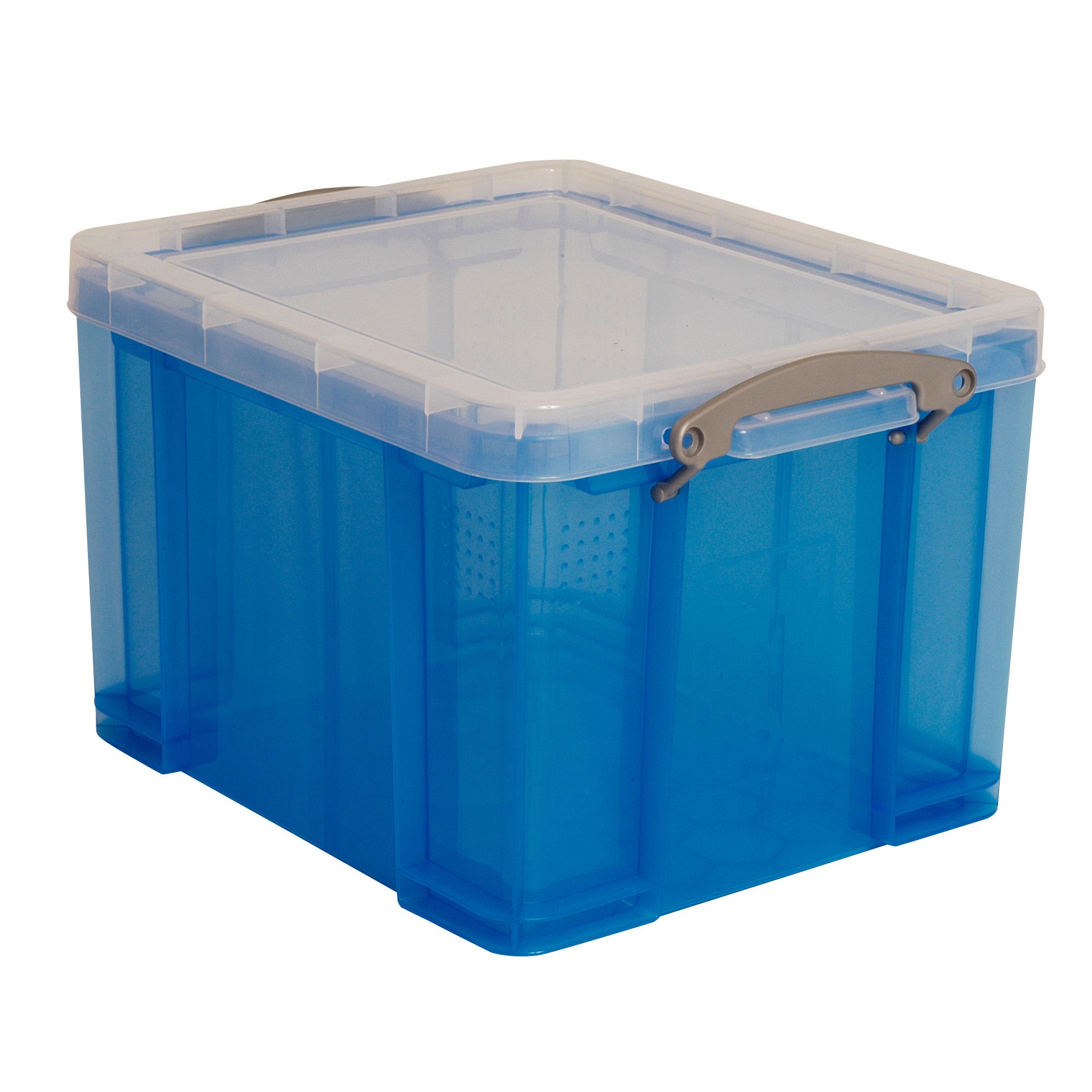 Ocean blue 35L Plastic Storage box | DIY at B&Q