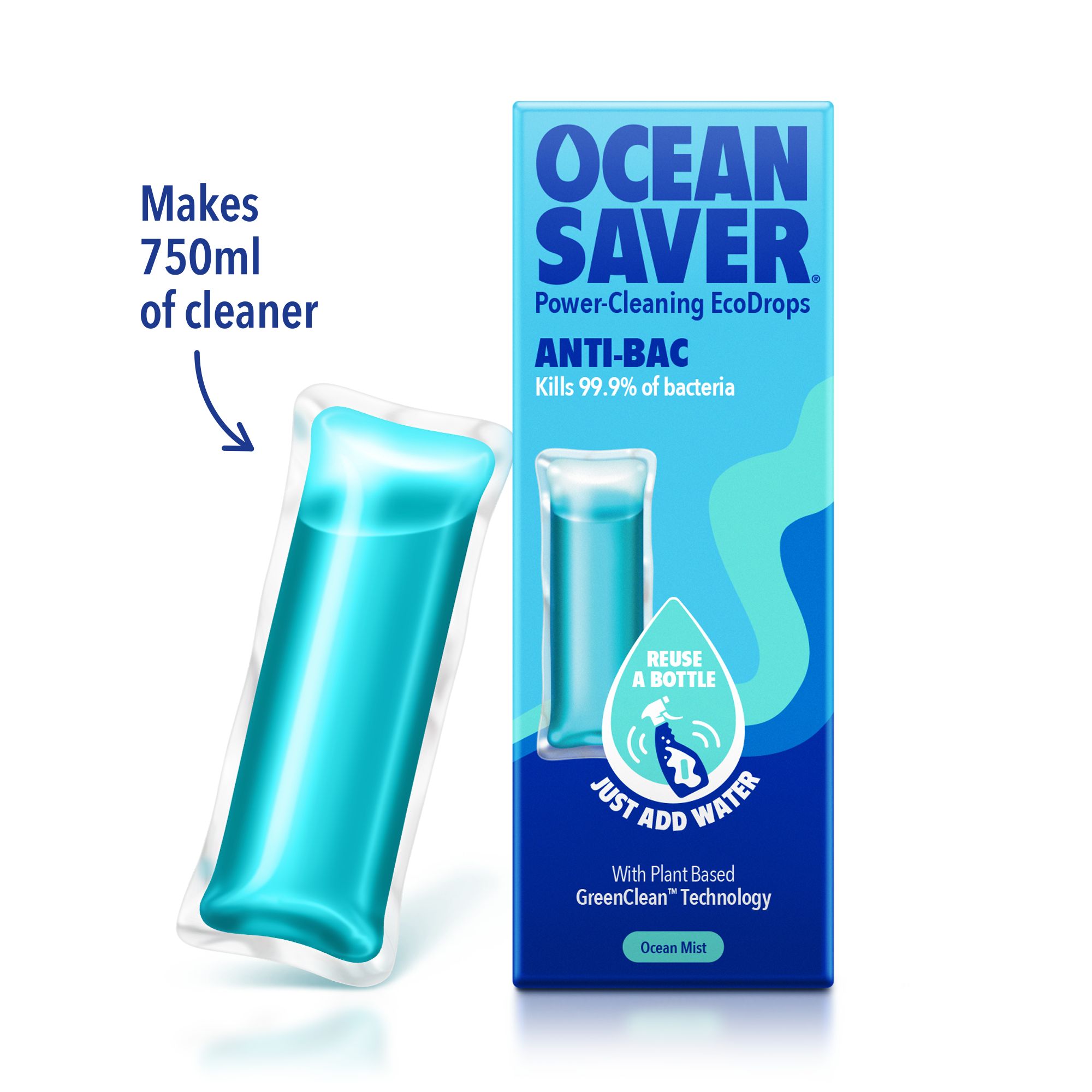 OceanSaver EcoDrops Concentrated Ocean Mist Multi-surface Cleaning spray, 10ml