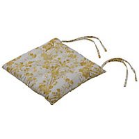 Ochre & white Floral Seat pad