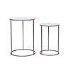 Ocio Champagne Marble effect Side table Set of 2