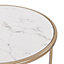 Ocio Champagne Marble effect Side table Set of 2