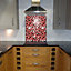 Off The Wall Creations Butterfly Red Glass Splashback, (H)745mm (W)595mm (T)6mm