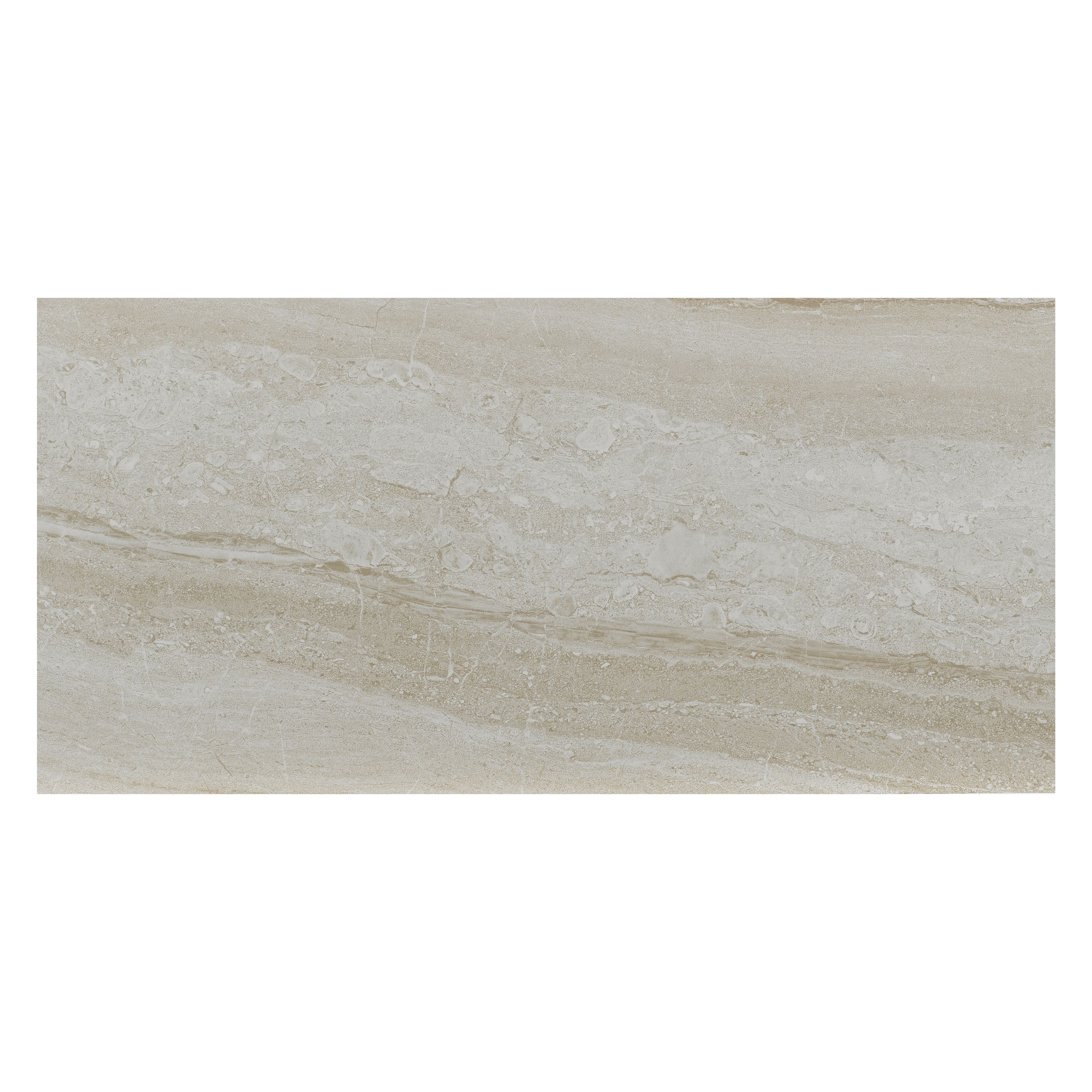Olivia Beige Matt Stone effect Ceramic Indoor Wall tile, Pack of 8, (L)600mm (W)300mm