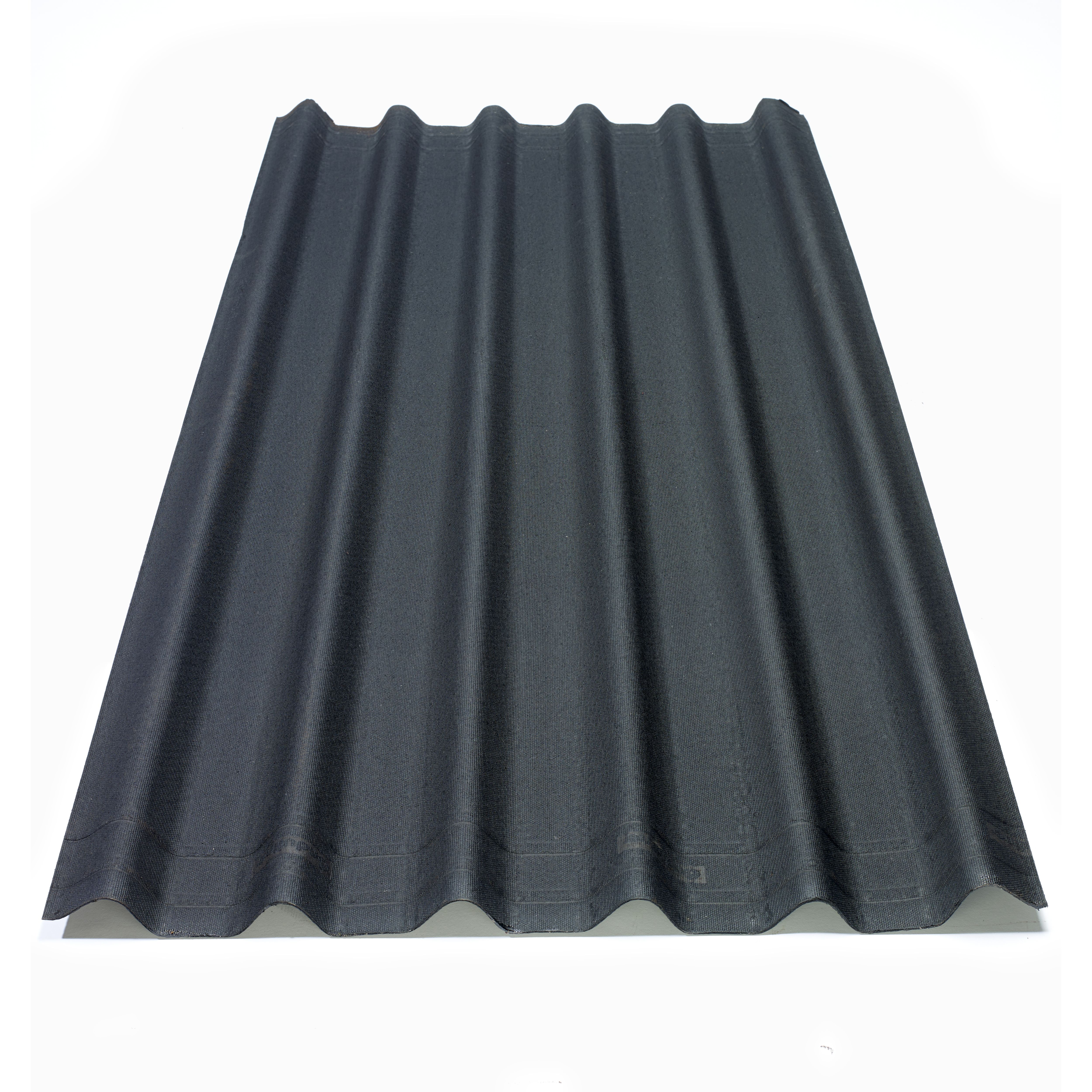 Image of Onduline Black Bitumen Corrugated roofing sheet (L)2m (W)820mm (T)2.6mm