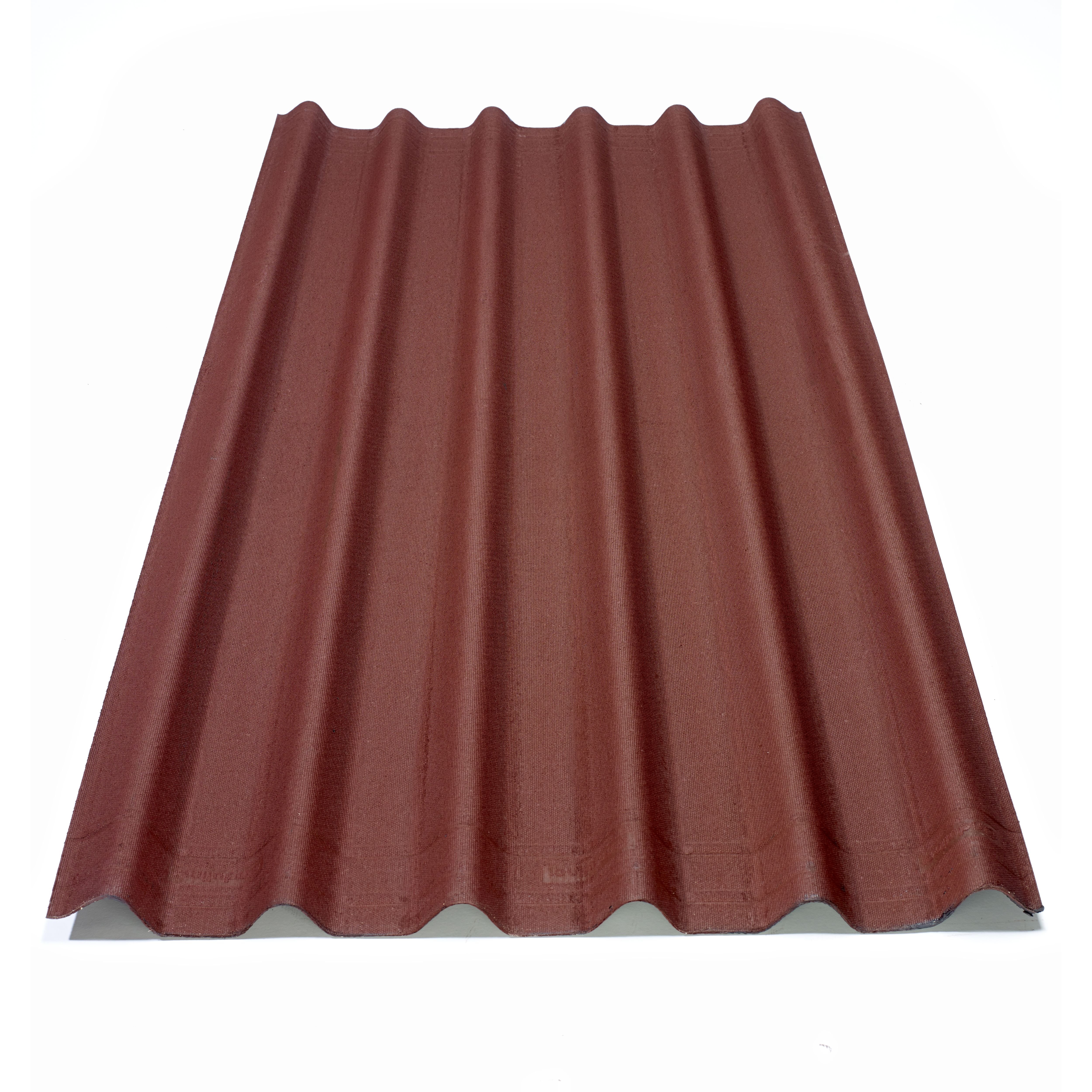 Image of Onduline Red Bitumen Corrugated roofing sheet (L)2m (W)820mm (T)2.6mm