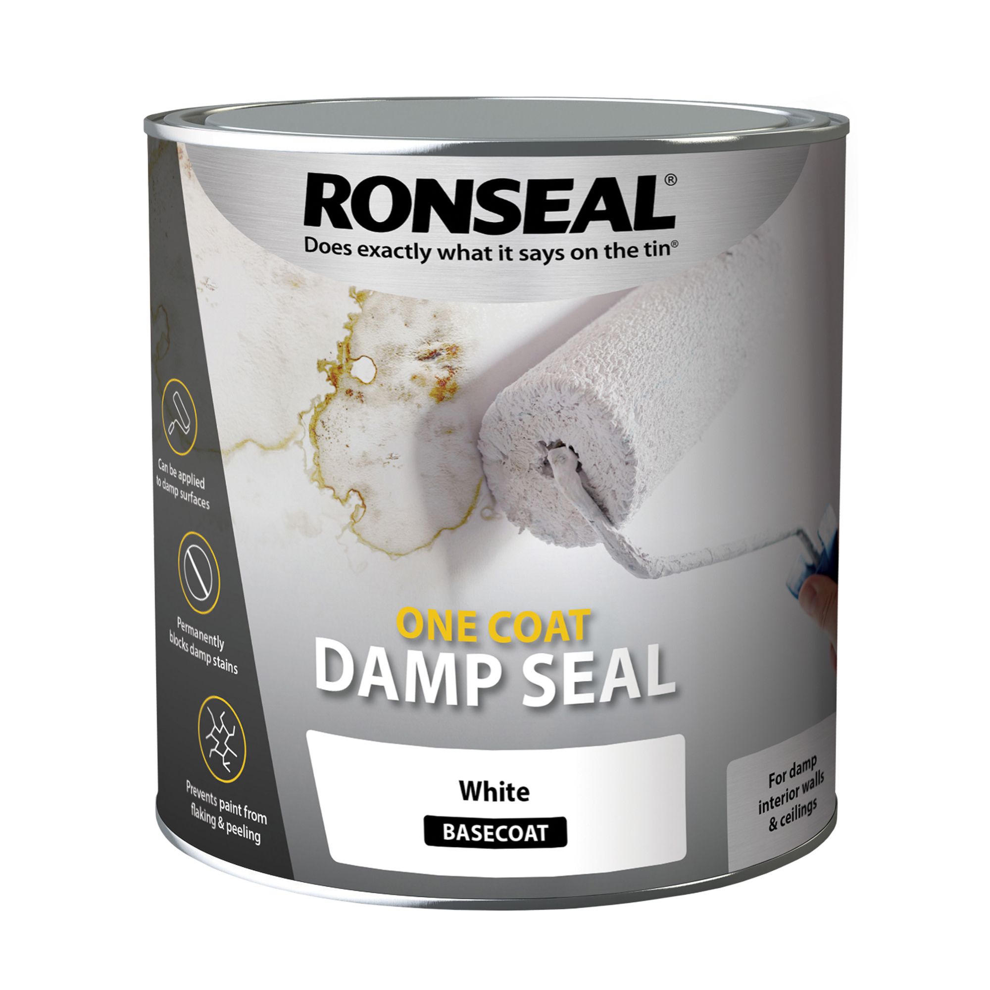 Ronseal One Coat Damp Seal Basecoat Paint - White 2.5L - 3