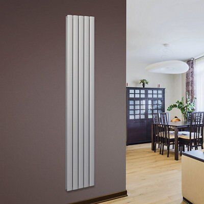 Opague Silver Vertical Radiator, (W)345mm x (H)1800mm