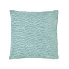 Opale Geometric Blue Cushion (L)45cm x (W)45cm