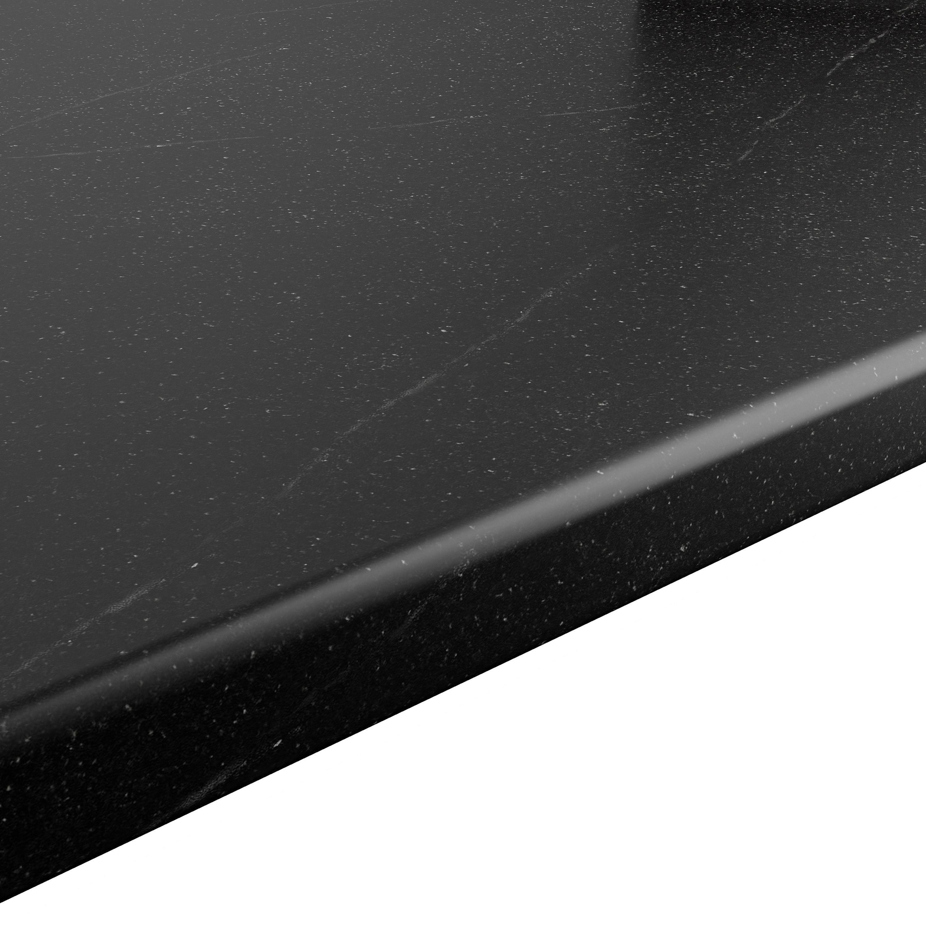 OPP Dark stone effect Stone effect Laminate Post-formed edge Kitchen Worktop, (L)2400mm (W)620mm (T)28mm