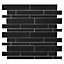Opulence Black Frosted Matt Linear Glass Mosaic tile, (L)294mm (W)323mm