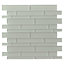 Opulence Light grey Frosted Matt Linear Glass Mosaic tile, (L)294mm (W)323mm