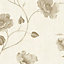 Opus Bella trail Beige Floral Embossed Wallpaper