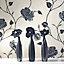 Opus Bella trail Black & cream Floral Embossed Wallpaper