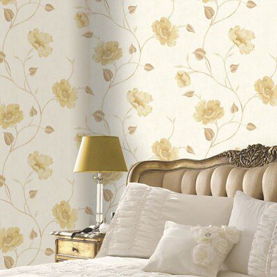 Opus Bella trail Cream Floral Textured Wallpaper