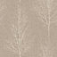 Opus Hadrian Taupe Tree Mica effect Embossed Wallpaper