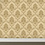 Opus Loretta Beige Gold effect Textured Wallpaper