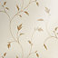 Opus Lucia trail Beige Leaf Textured Wallpaper