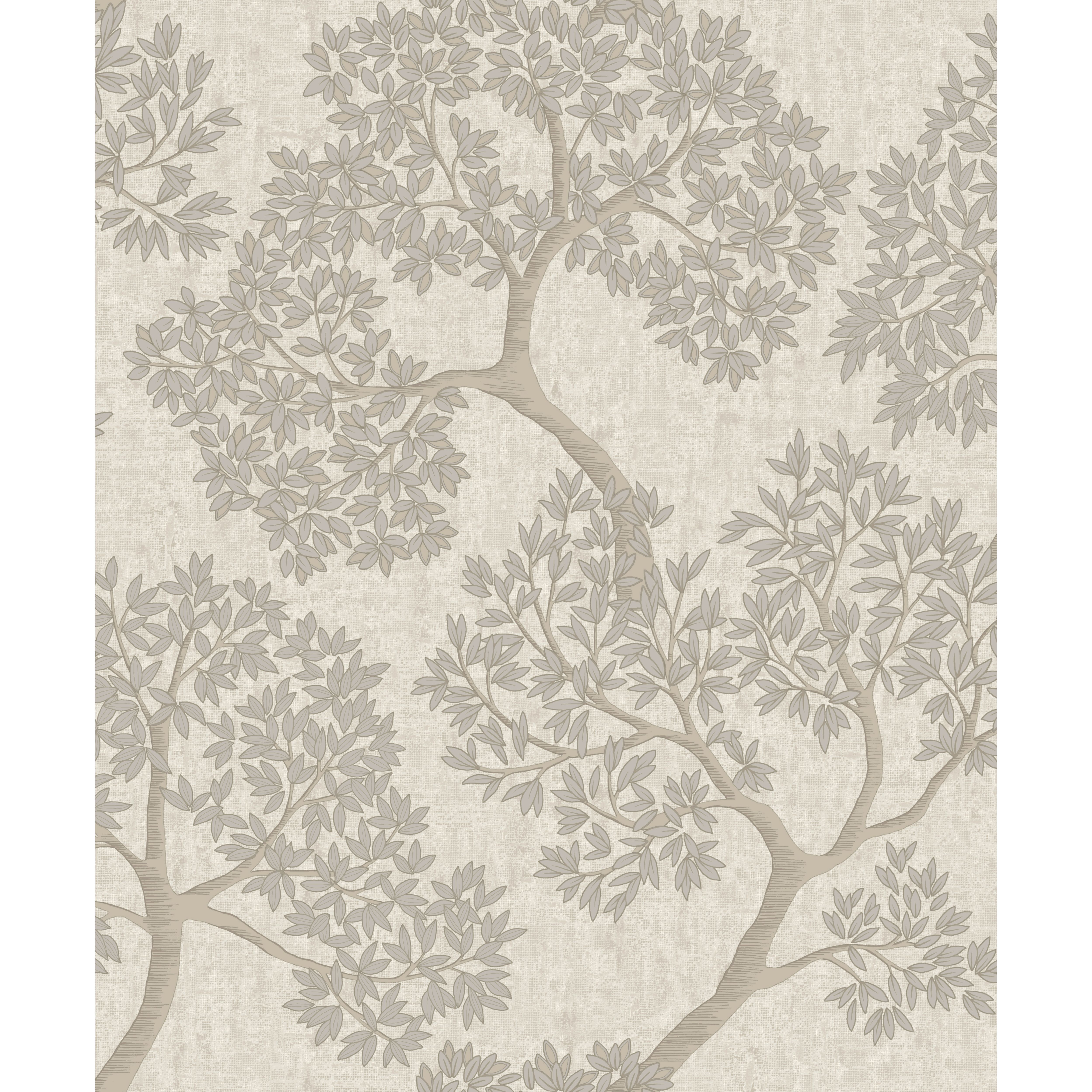 Opus Ravello Beige Tree Metallic effect Contemporary Embossed Wallpaper