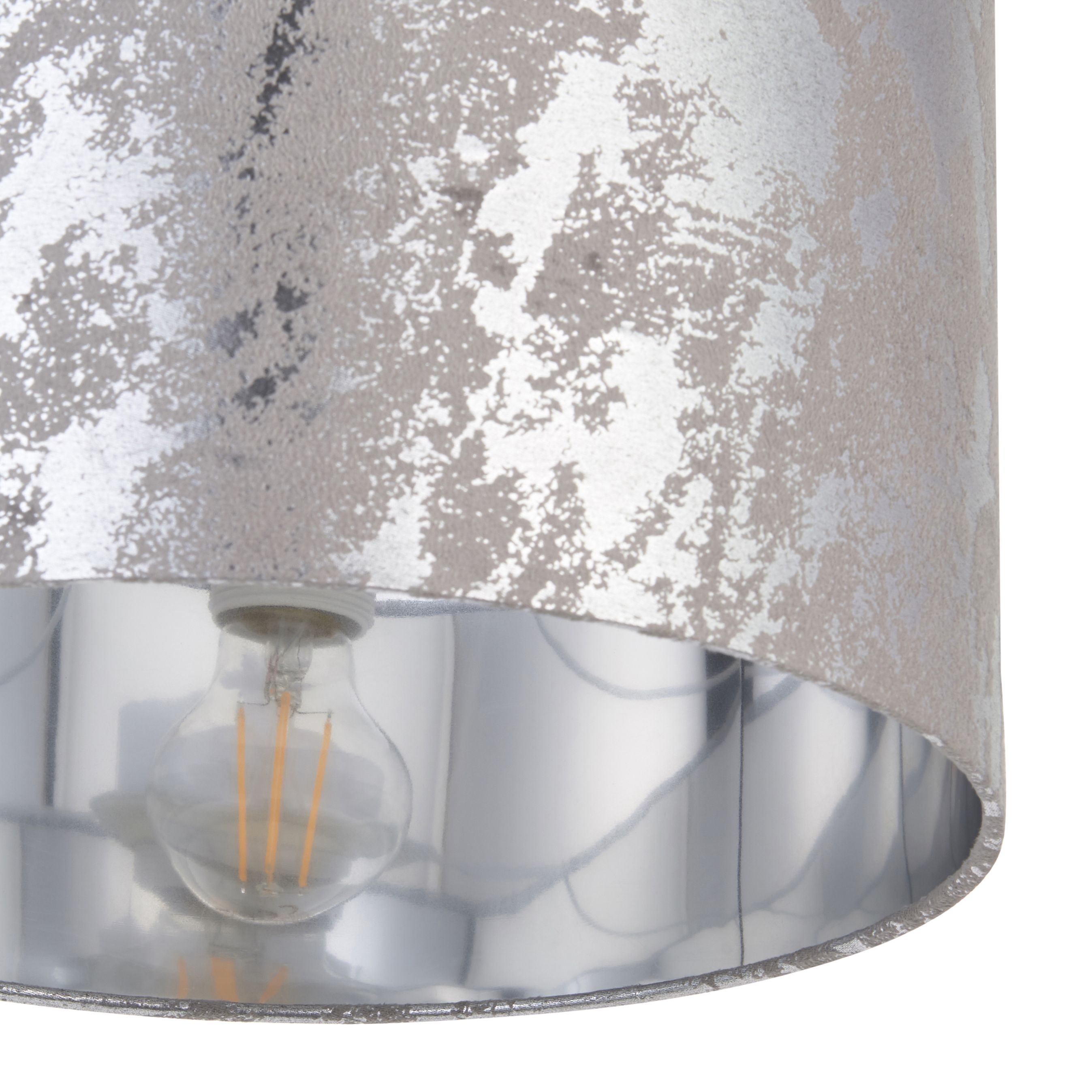 Oraco Brushed Silver effect Distressed Light shade D 30cm