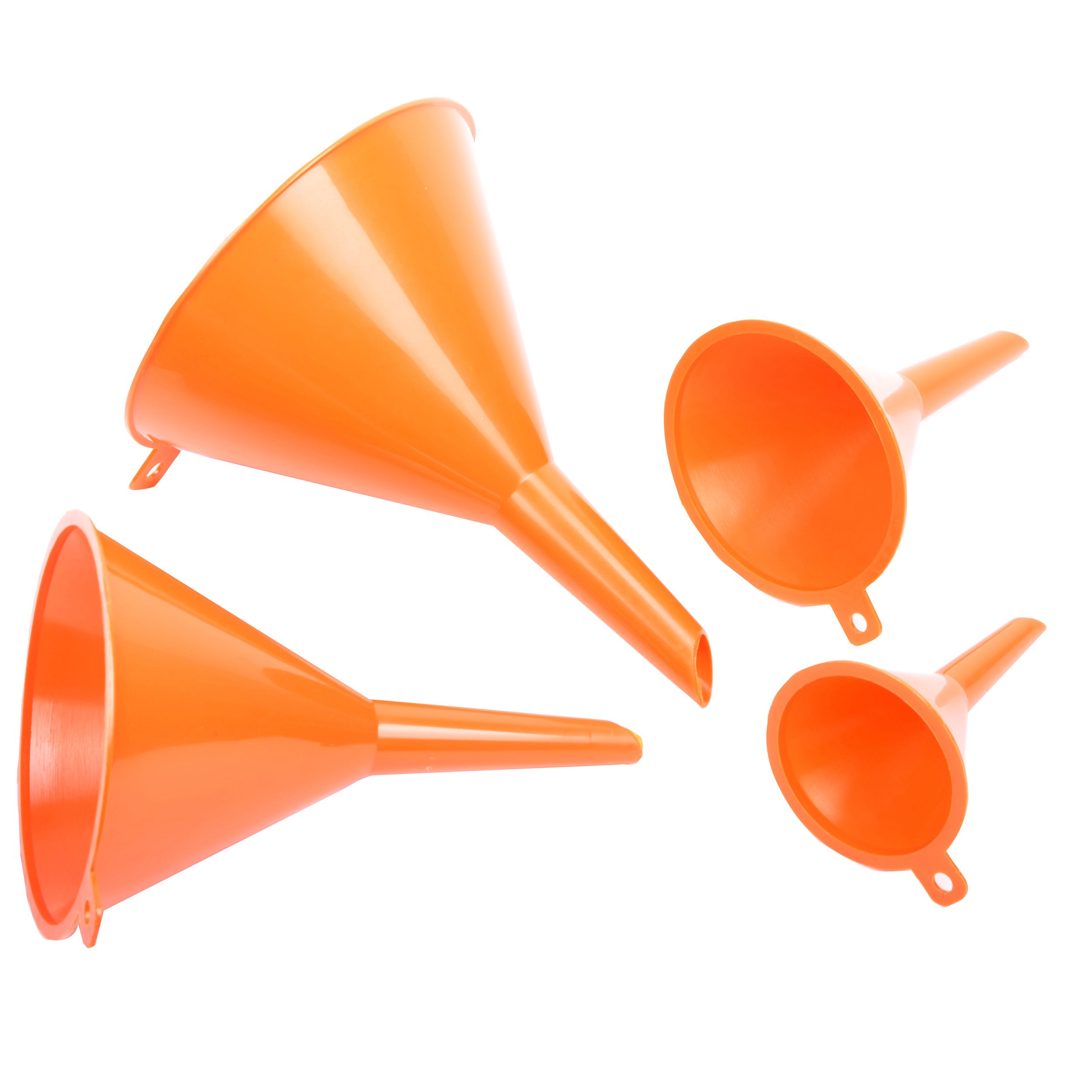 Orange Plastic Funnel, Pack of 4