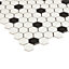 Orchidia Black & white Ceramic Mosaic tile sheet, (L)300mm (W)260mm