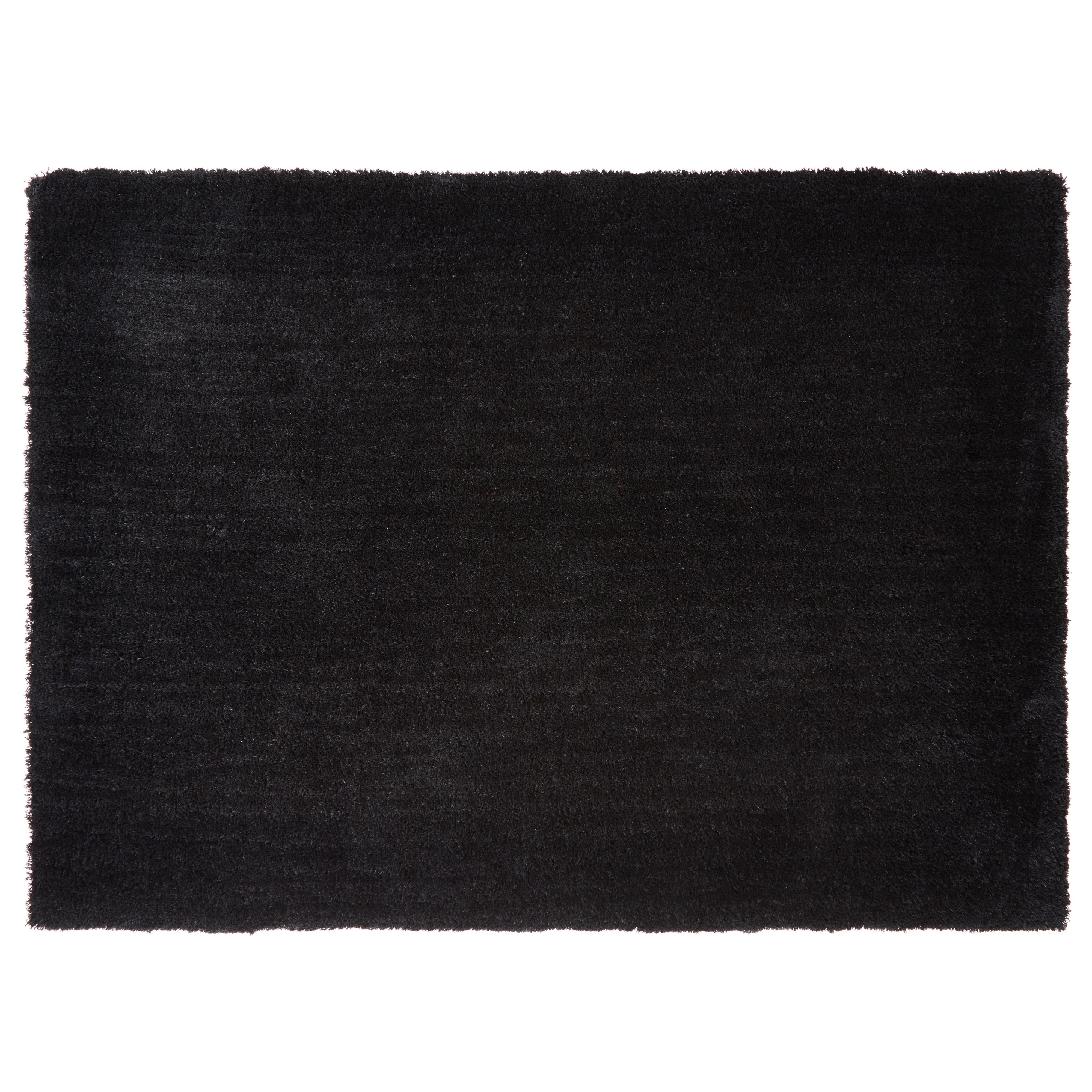 Oriana Plain Black Rug 170cmx120cm DIY at B&Q