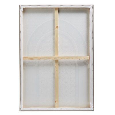 Oriental door Grey Canvas art (H)65cm x (W)92.5cm
