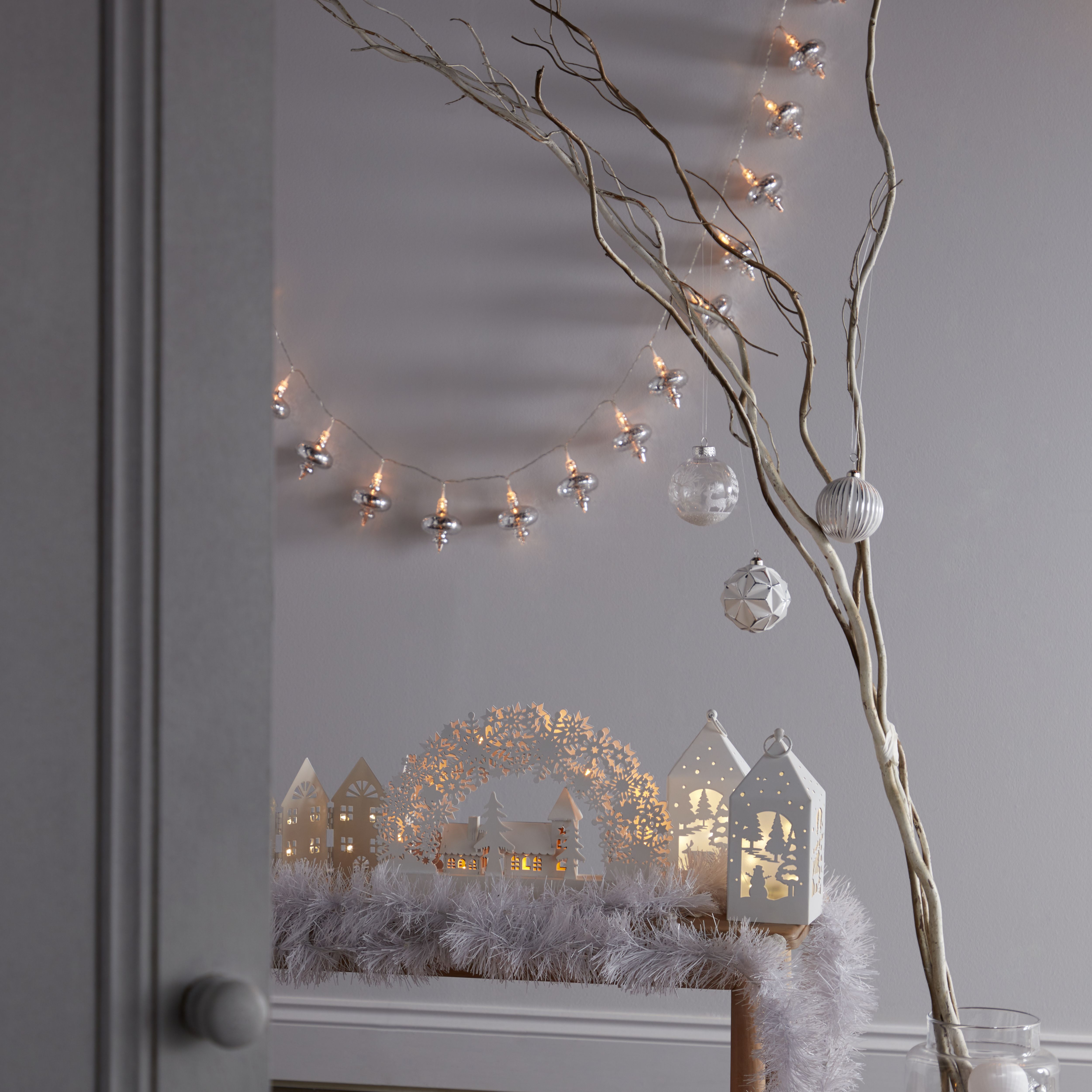 Ornate bauble Christmas string light cap, Pack of 25