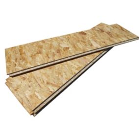 OSB 3 Tongue & groove Floorboard (L)1.22m (W)325mm (T)18mm, Pack of 3
