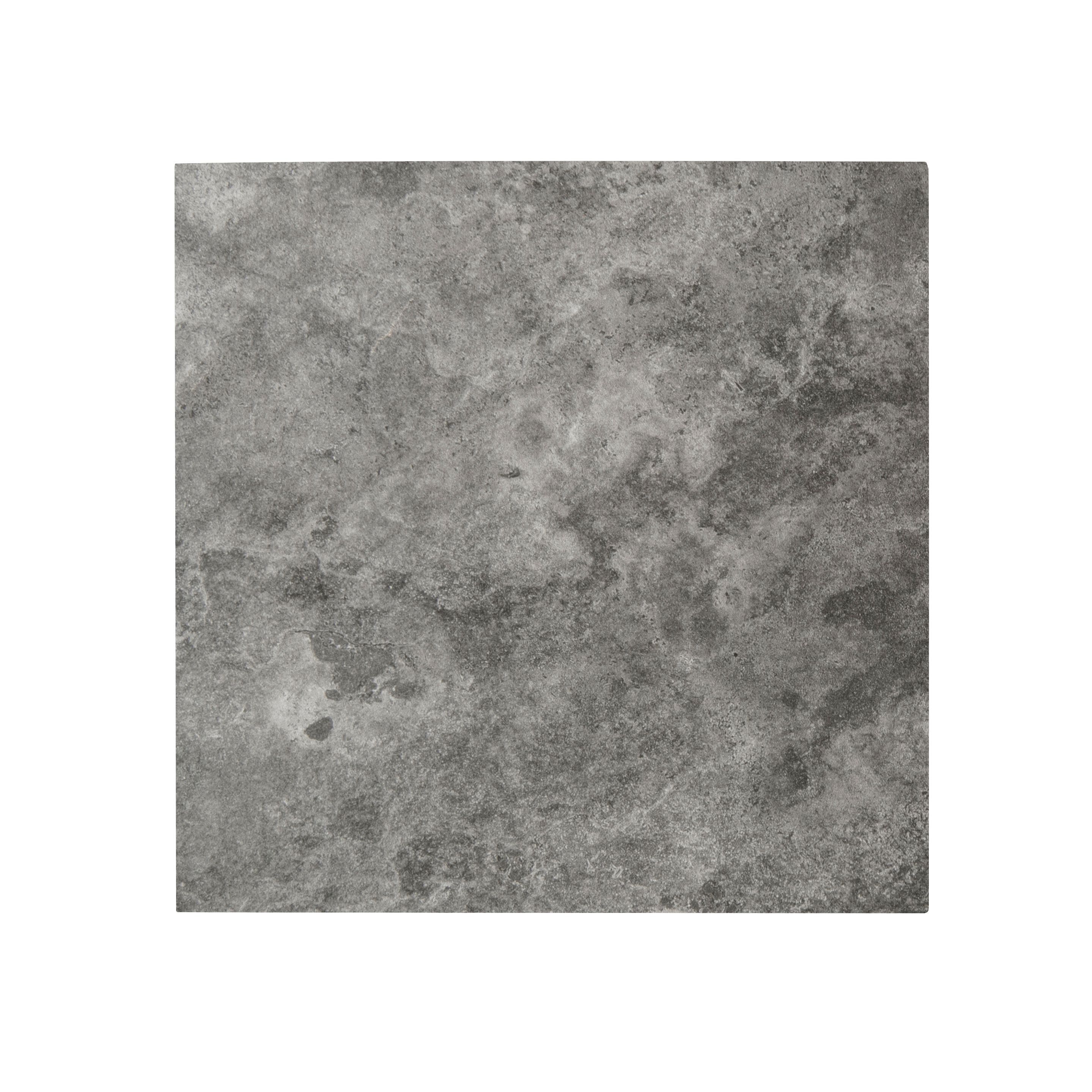 Oscano Dark grey Graphite Stone effect Ceramic Wall & floor Tile Sample