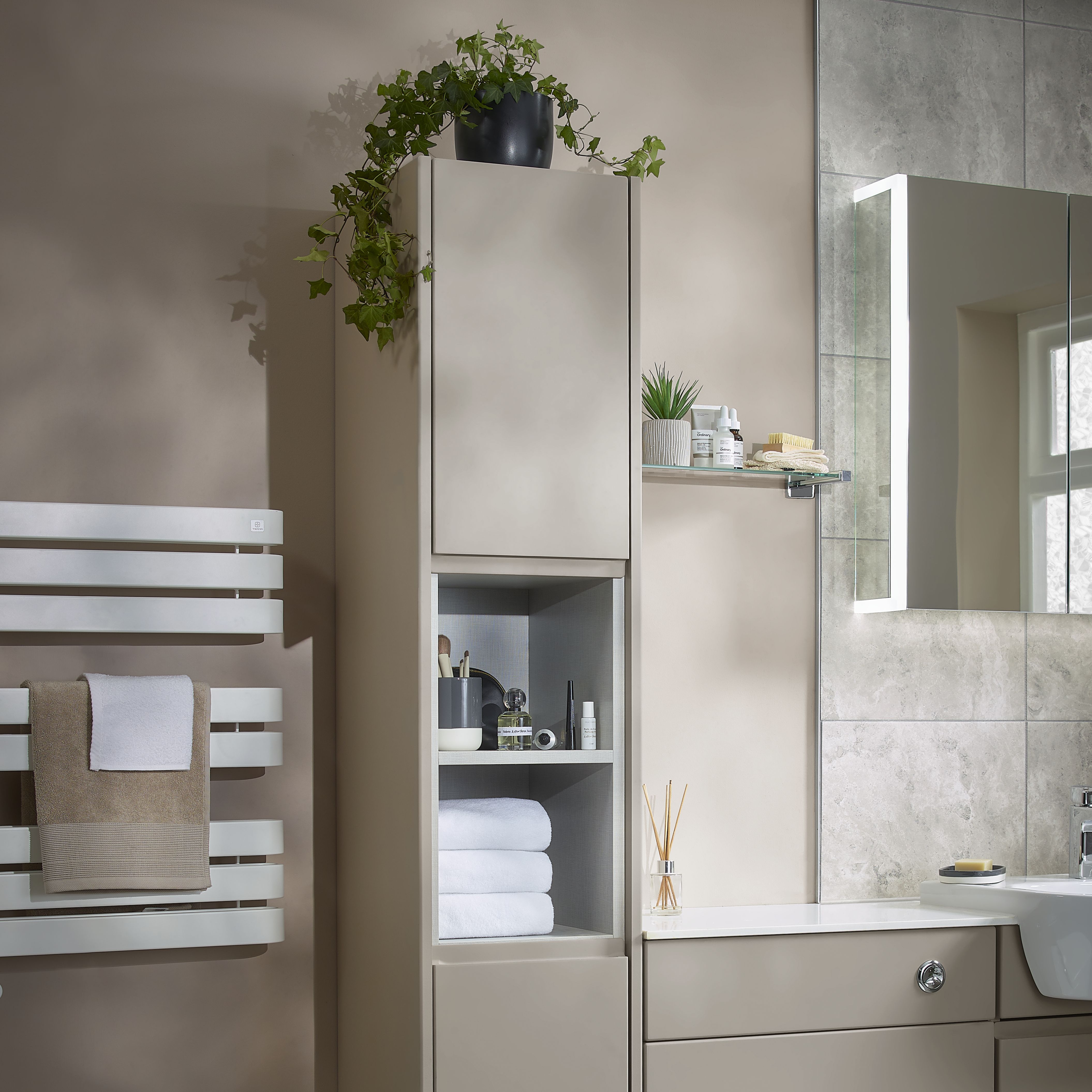 Oscano Light grey Matt Stone effect Ceramic Wall & floor Tile - 4