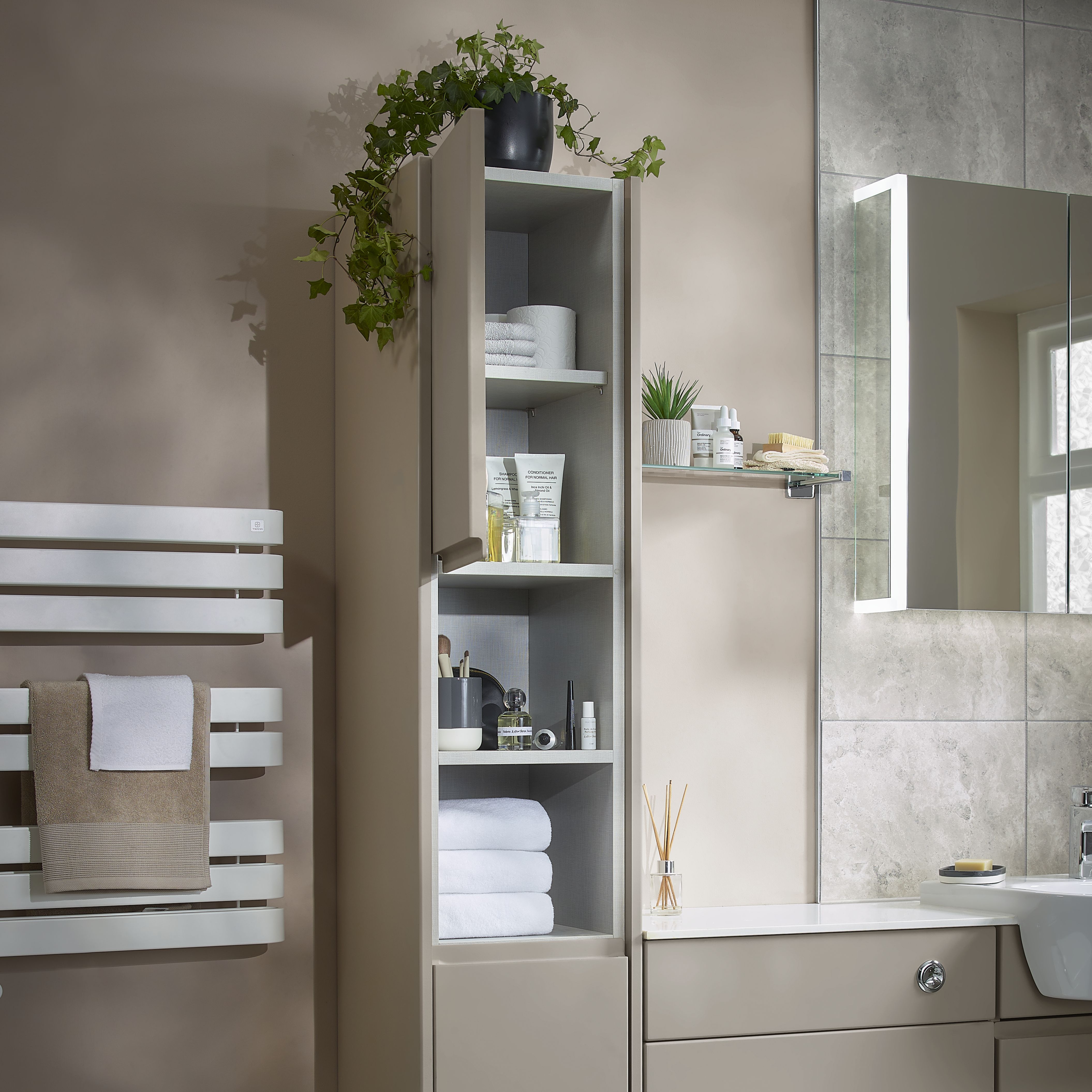Oscano Light grey Matt Stone effect Ceramic Wall & floor Tile - 9