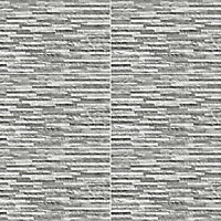 Oscano Pebble & graphite Satin Mini split face Stone effect Ceramic Tile, Pack of 6, (L)498mm (W)298mm