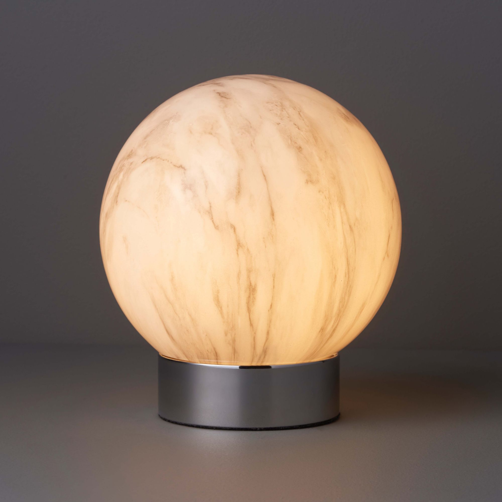 Oscaro Marble Chrome effect Circular Table lamp