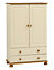 Oslo Cream Pine 2 Drawer Double Wardrobe (H)1373mm (W)883mm (D)440mm