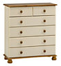 Oslo Cream Pine 6 Drawer Chest of drawers (H)901mm (W)823mm (D)383mm