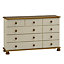 Oslo Cream Pine 9 Drawer Chest of drawers (H)741mm (W)1206mm (D)383mm