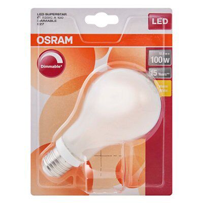 Osram E27 9W 1521lm GLS Warm white LED Dimmable Light bulb
