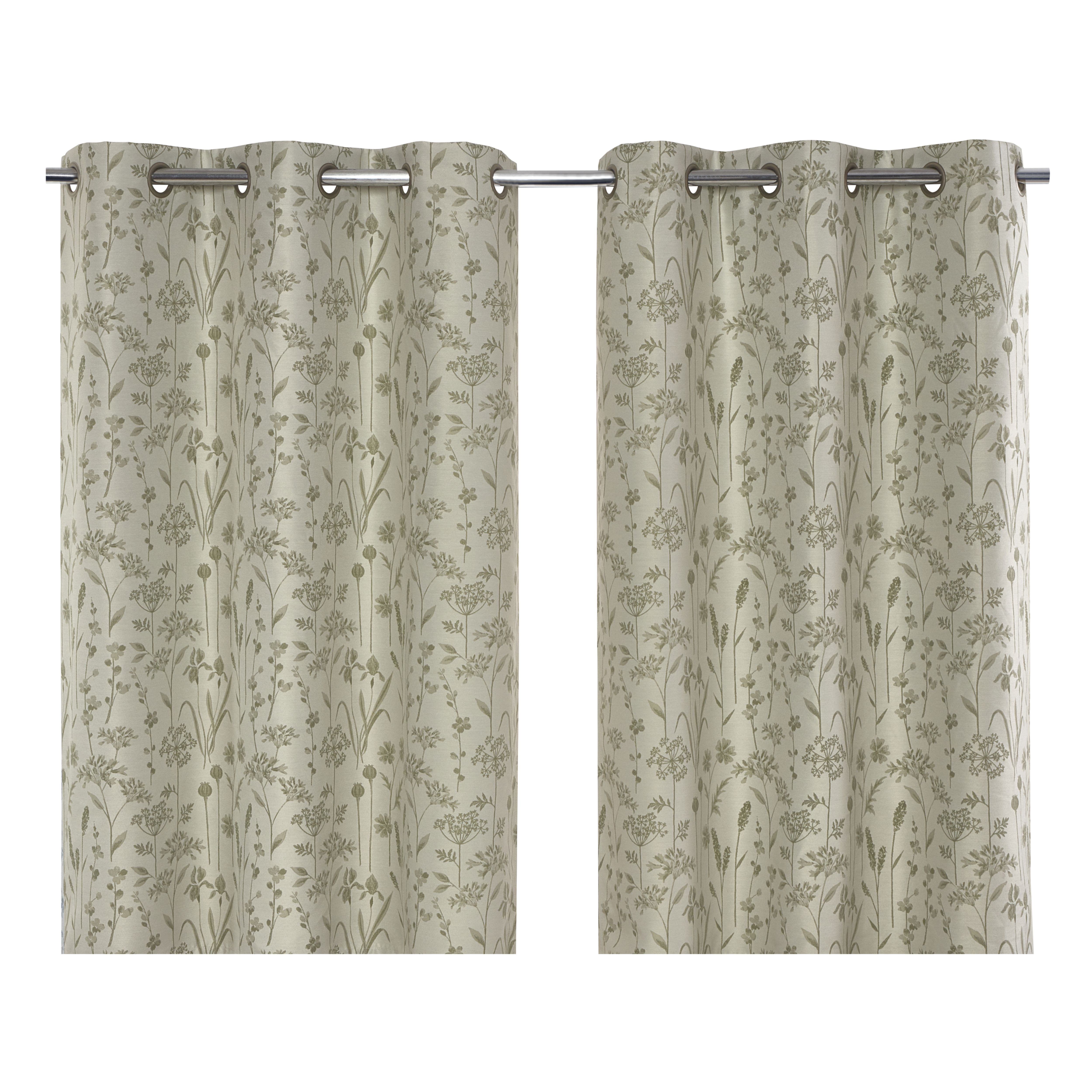 Otema Light green Herbarium Lined Eyelet Curtain (W)117cm (L)137cm, Pair