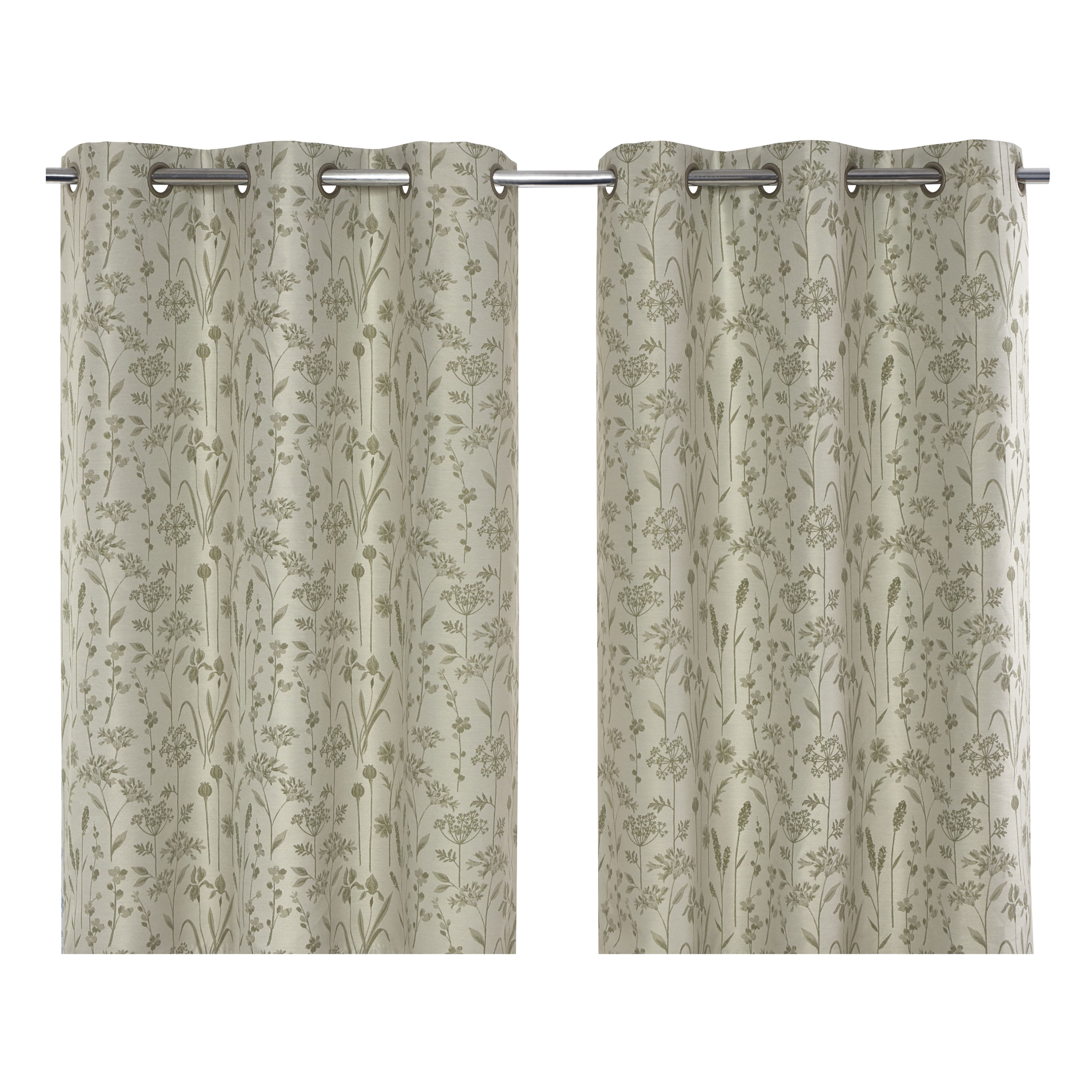 Otema Light green Herbarium Lined Eyelet Curtain 167cm 183cm Pair