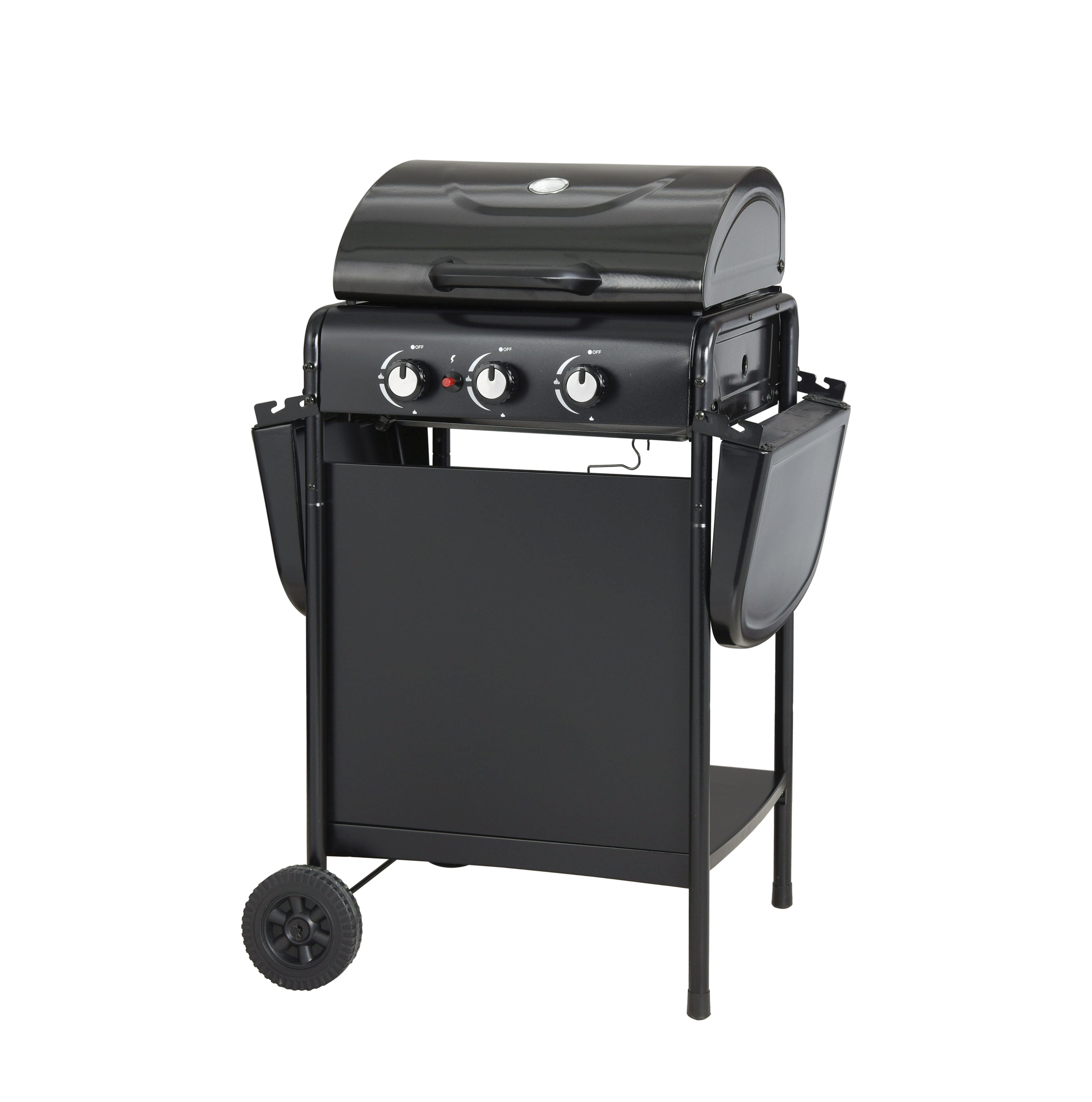 Otero Black 3 burner Gas BBQ