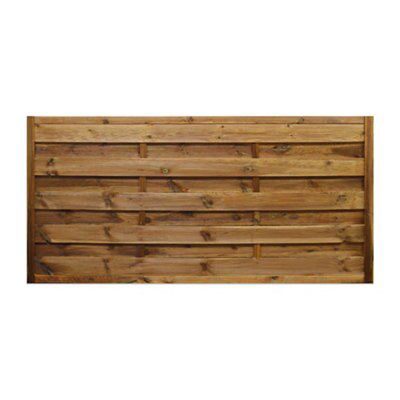 Oussouri 3ft Wooden Fence panel (W)1.8m (H)0.9m, Pack of 3