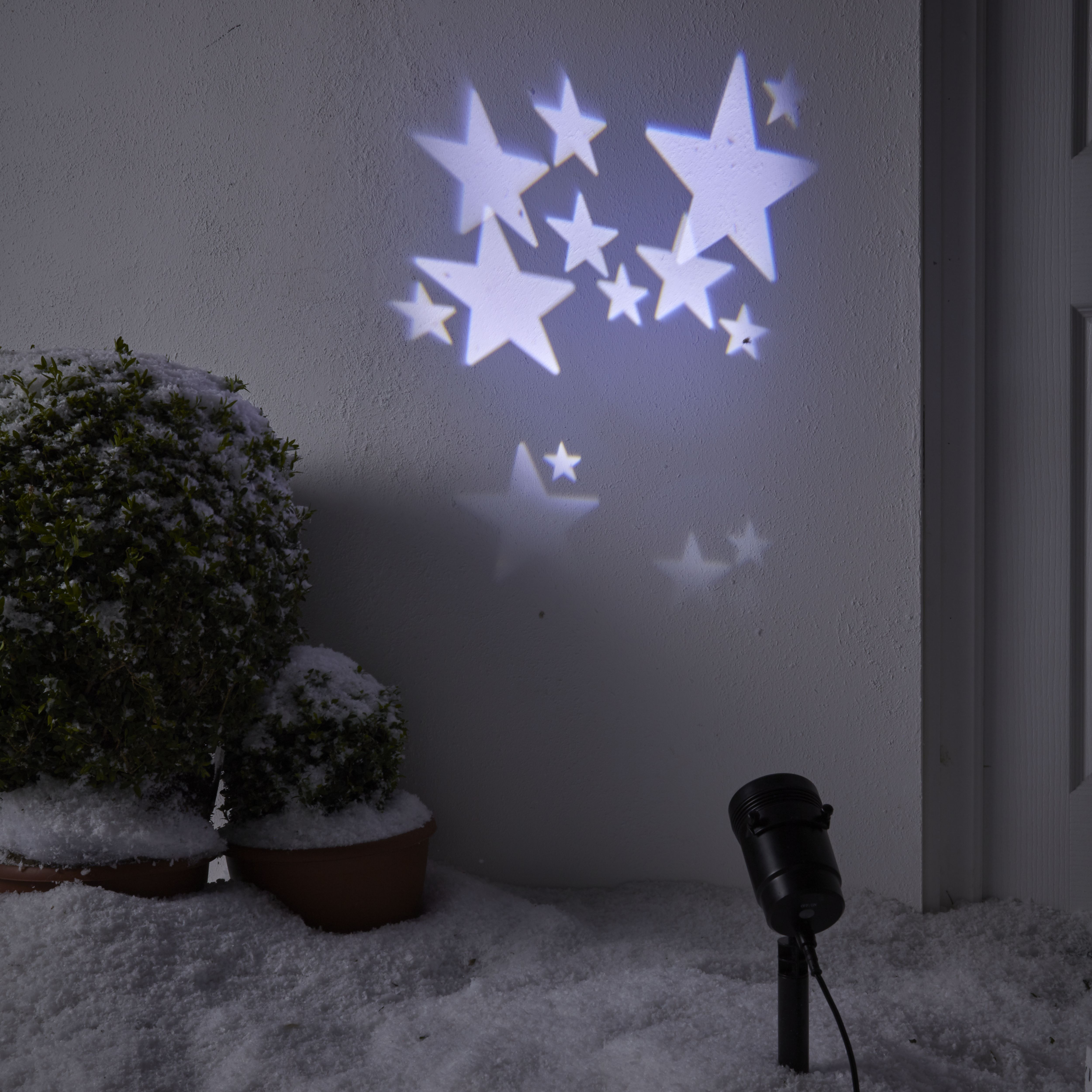Outdoor Ice white LED Christmas projector with 5 Changeable slides