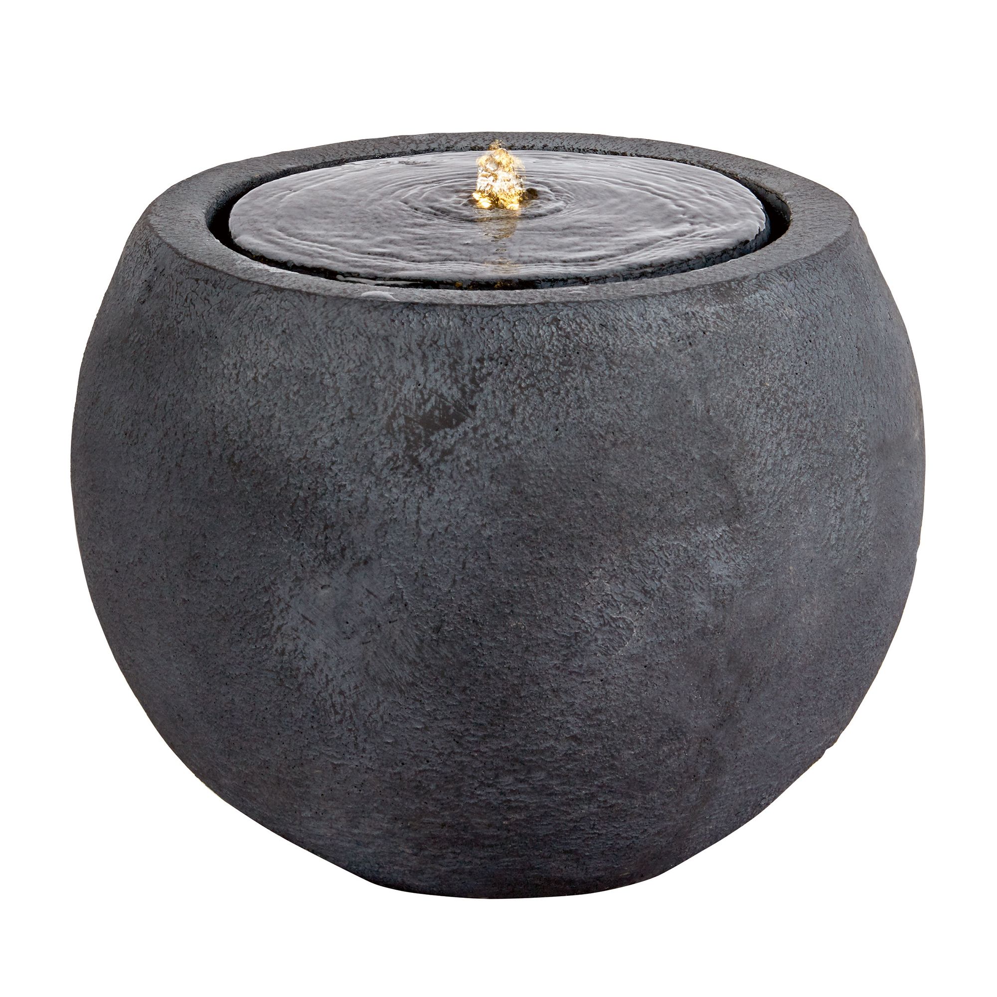 Outdoor Living UK Mains-powered Concrete style ball Water feature with ...