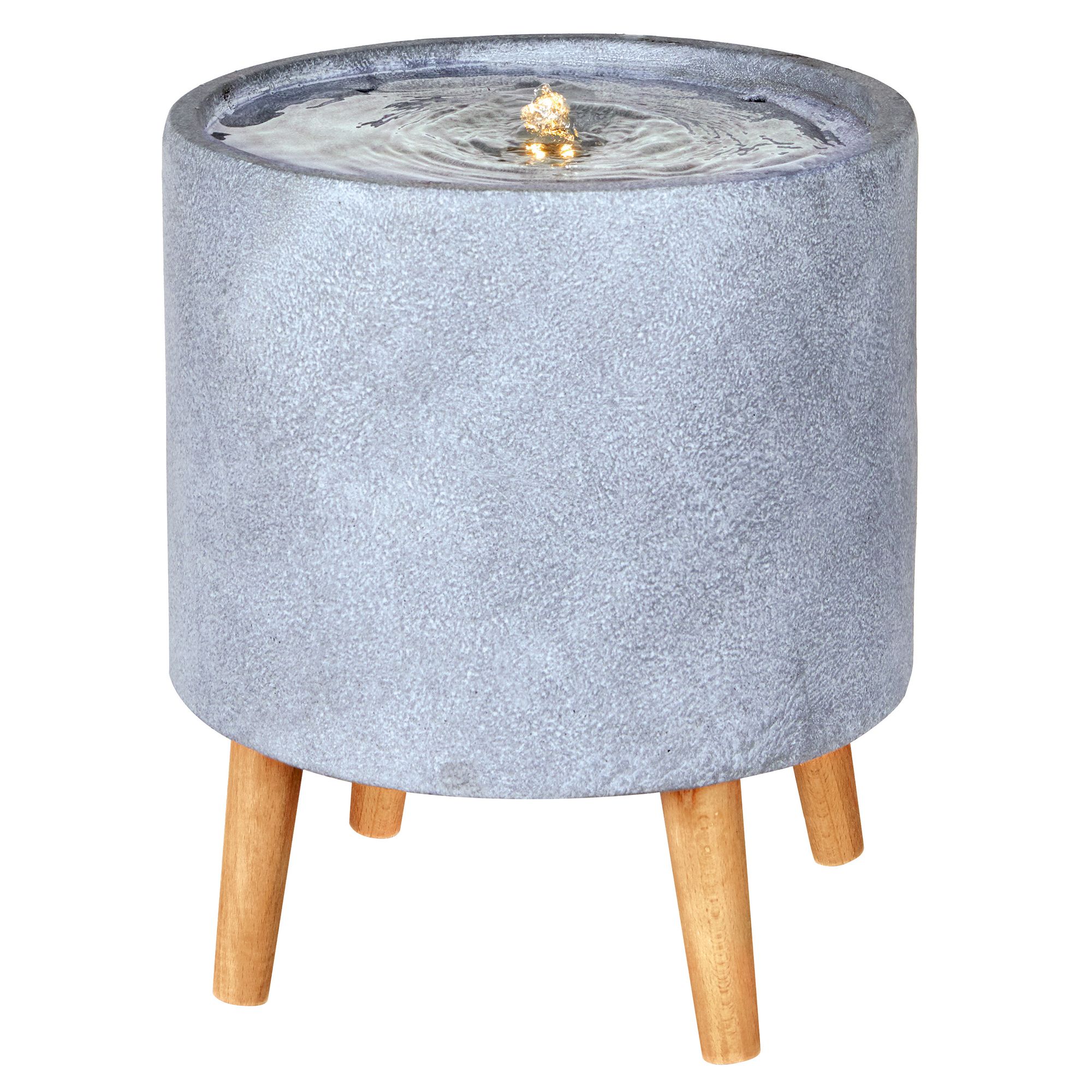 Outdoor Living UK Mains-powered Contemporary round Water feature with LED lights (H)33cm