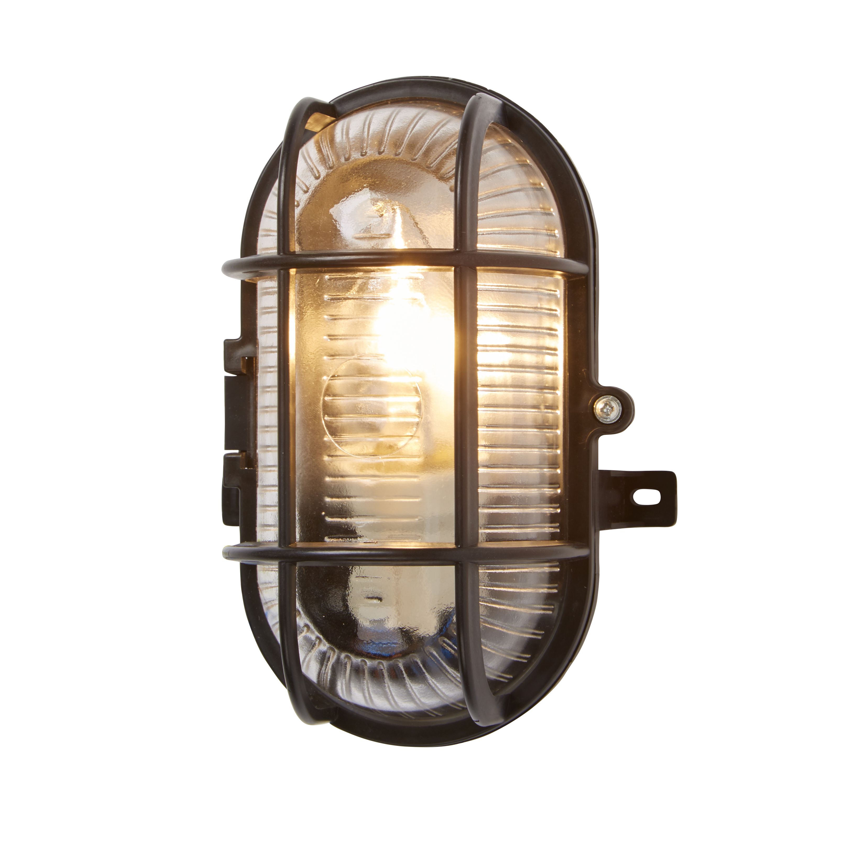 Oval Matt Black Bulkhead light